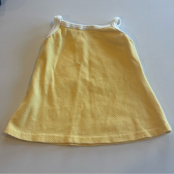 VINTAGE 90s Y2K Basic Editions Baby Girl Yellow Daisy Embroidery Tank Top 12M - Picture 2 of 7